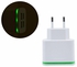 Portable 4 Ports USB Home Travel Wall Green Light-Black