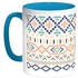 Traditional Decoration Printed Coffee Mug Turquoise/White 11ounce