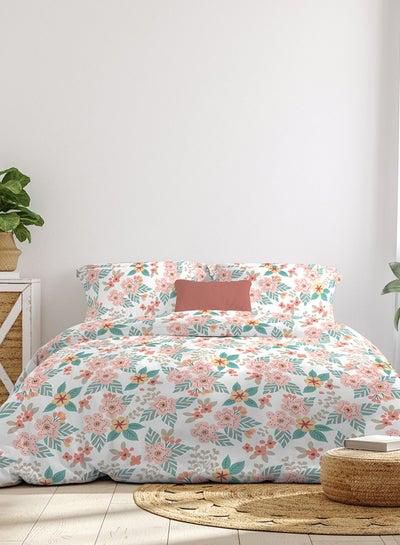 Comforter Set Queen Size All Season Everyday Use Bedding Set 100% Cotton 3 Pieces 1 Comforter 2 Pillow Covers White/Pink/Blue