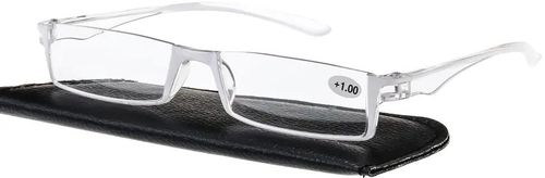 Fashion Slim Reading Glasses Tube Case Reader White +1.00 +1.50 +2.00 +2.50 +3.00