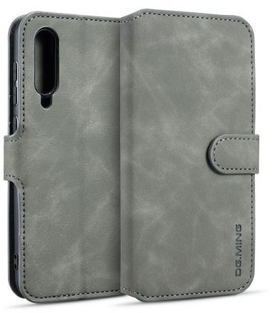 DG.MING Retro Oil Side Horizontal Flip Case For Xiaomi Mi 9, With Holder & Card Slots & Wallet (Grey)