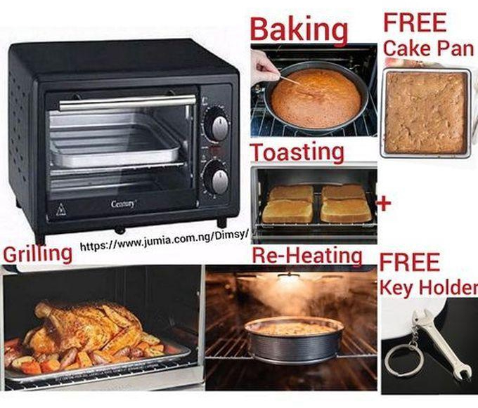 Century 11 Litres- Electric Oven Baker+Toaster+Re-Heater+Griller + FREE Cake Pan + Key Holder