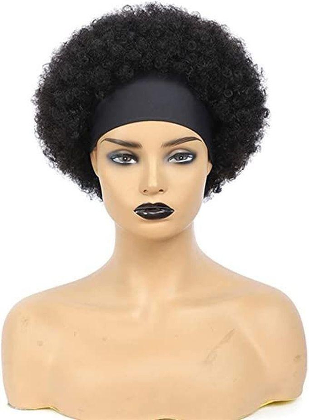 Fashion Short Afro Puff Curly Headband Wig #1+ FREE GIFT