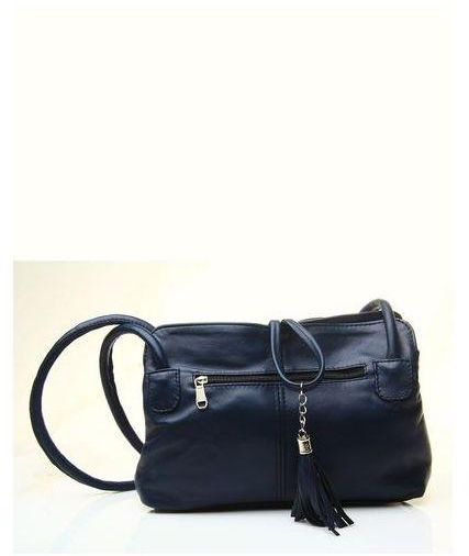 WiiKii Shoulder Leather Bag - Navy Blue