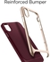 Spigen iPhone X Neo Hybrid cover / case - Burgundy with Herringbone pattern and Gold Frame