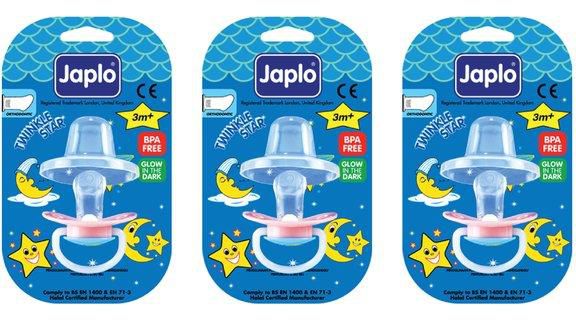 Japlo Twinkle Star Soother - Orthodontic (3 Blister Cards in 1)