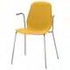 Chair with armrests, dark yellow/Dietmar chrome-plated