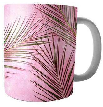 Printed Ceramic Mug Pink/White/Green Standard Size