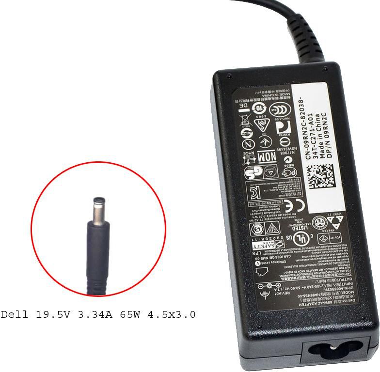 Original Dell Laptop Charger 19.5V 3.34A 65W 4.5x3.0