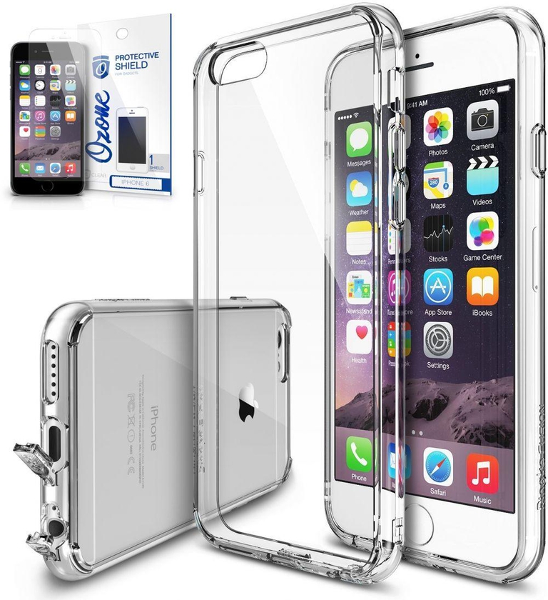 Ringke FusionCrystal View Shock Absorption Bumper Premium Hard Case & Ozone Screen Guard for Apple iPhone 6 Plus/6S Plus