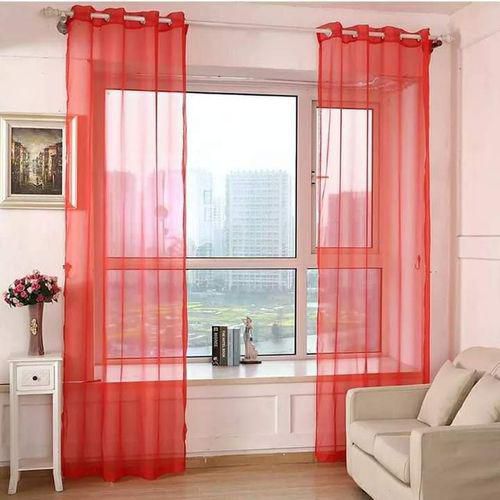 Generic Curtain Sheers 1PC Red