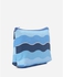 Ultimate Fashion Wear Ultimate Fashion Wear Abstract Waves Chambray Pouch Bag - Blue