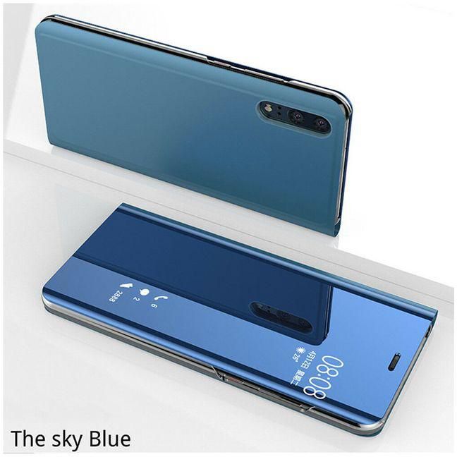 Generic Mirror Flip Case For Huawei P20 P30 Lite Mate 20 10 Lite Pro Y6 Y5 Prime 2018 Cover On Honor 10 8X 7A 7C Y9 P Smart 2019 Case(Blue)