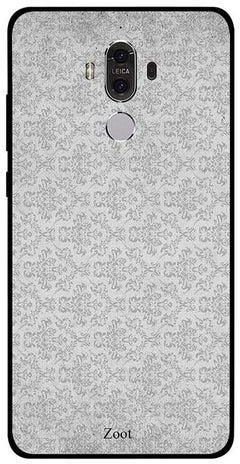 Skin Case Cover -for Huawei Mate 9 Grey Floral رمادي بنقشة أزهار