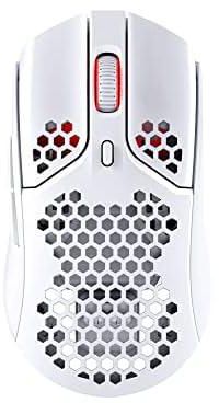 HyperX Pulsefire Haste Gaming Mouse Ultra Lightweight, 62g, 100 Hour Battery Life, 2.4Ghz Wireless, Honeycomb Shell, Hex Design, Up to 16000 DPI, 6 Programmable Buttons White