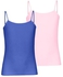 Silvy Set Of 2 Camisoles For Girls - Blue Pink, 4 - 6 Years