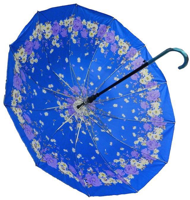Generic Umbrella For Protection From Sun And Rain With Automatic Opening System - Blue