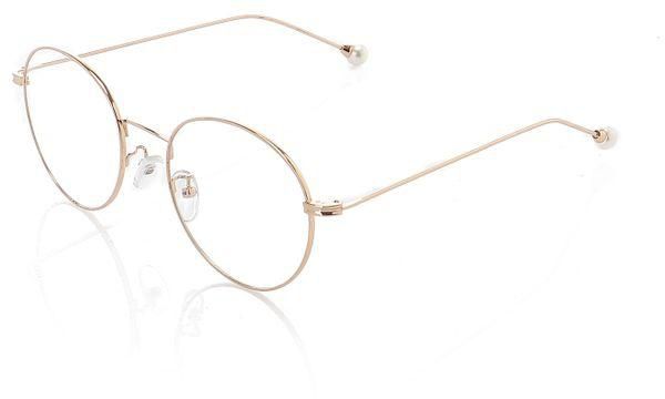 نظارة للجنسين بفريم معدني انيق - عدسات مضادة للاشعة الضارة - ذهبي