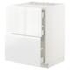 METOD / MAXIMERA Base cab f hob/2 fronts/3 drawers, white/Voxtorp high-gloss/white, 60x60 cm - IKEA