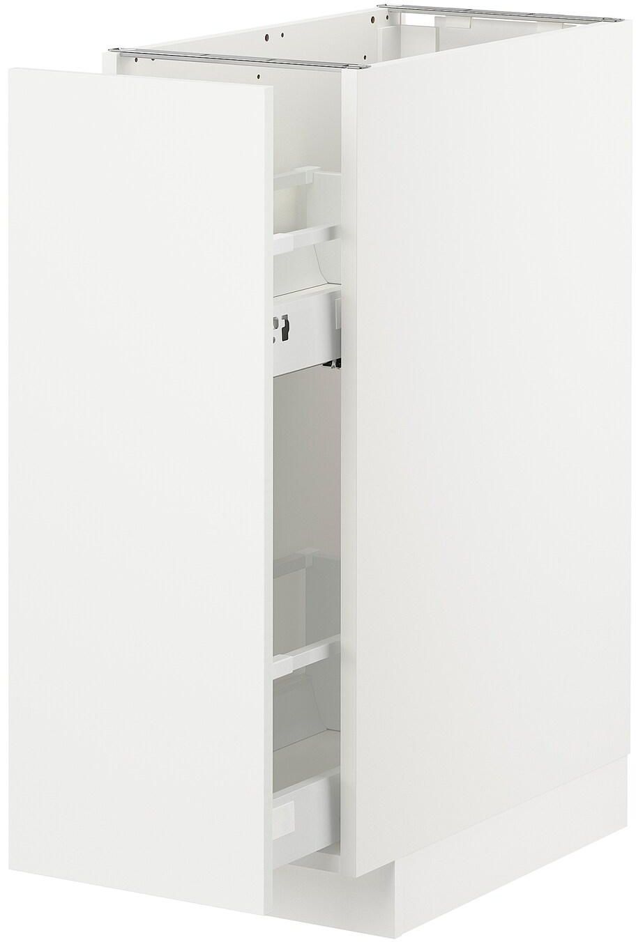 METOD Base cabinet/pull-out int fittings, white, Häggeby white, 30x60 cm