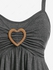 Plus Size Heart Buckle Layered Tank Top - 2x