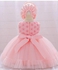 Stylish Fairy Flower Dress With Hat Pink