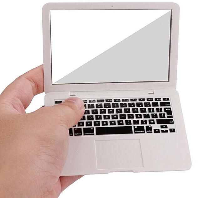 Cute MAKEUP Mini Pocket Laptop Style Clear Glass Women Girls Beauty Mirror