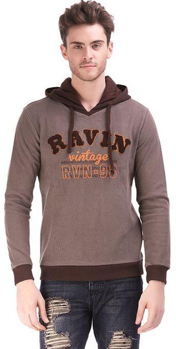 Ravin Logo Patch Hoodie - Coffee