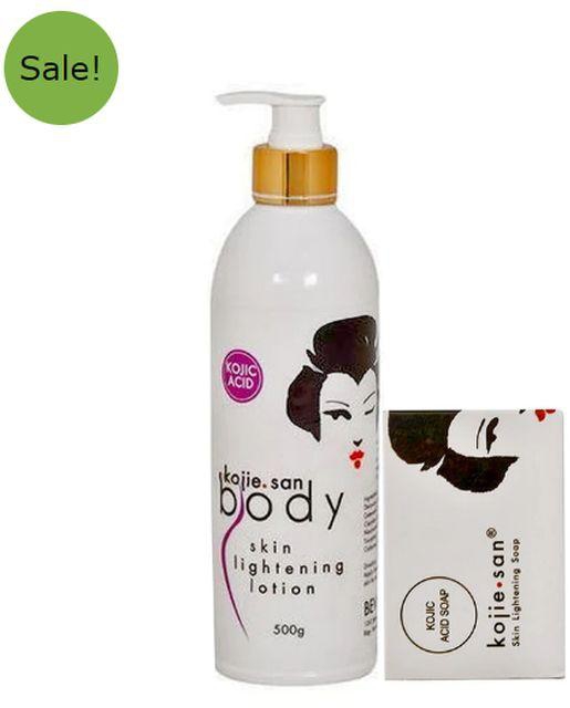 Kojie San Skin Lightening Natural Skin Care Body Lotion+ Free Kojic Soap