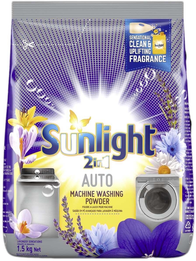 Sunlight 2 In 1 Lavender Auto Machine Washing Powder 1.5Kg