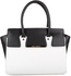 Italian Made Manuela Birkin Big By Anna Virgili Black And White Leather Top Handle Bag
