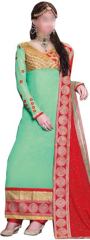 Wedding Collecion 11006 Salwar Suit for women - Light Green Mix