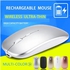 [STUDENTS' OFFER]  Wireless Rechargeable Mouse Laptop USB Desktop Universal Rechargeable Silent Mute Office Game Mouse white universal