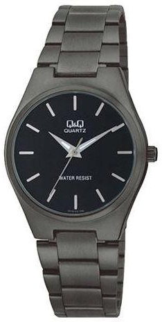 Q&Q Men's Black Dial Stainless Steel Band Watch - Q716-412Y