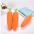 Siketu 2PC Carrot Stationery Pencil Pen Case Cosmetic Makeup Bag Zipper Pouch Case -Orange