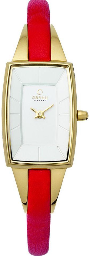 ساعة يد نسائية من اوباكو ، انالوج بعقارب ، سوار جلدي ، احمر ، 19V120LXGIRR