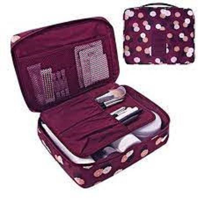 Travel Cosmetic Bag Makeup Organizer With Compartments