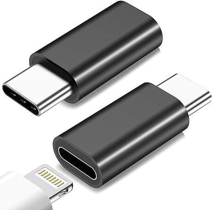 Lightning Female to USB C Male Adapter for iPhone 15/15 Pro/15 Pro Max/15 Plus,iPad Air i OS,Samsung Galaxy,Google Pixel,Charging Data Transmission,Type C Charger Connector Cable (Black)