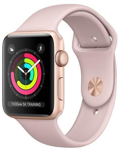Apple Watch Series 3 - 42mm Gold Aluminum Case with Pink Sand Sport Band, GPS, watchOS 4, MQL22