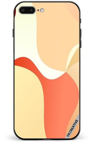 Protective Case Cover For Apple iPhone 7 Plus/8 Plus Light Orange Abstract Cambered Design Multicolour
