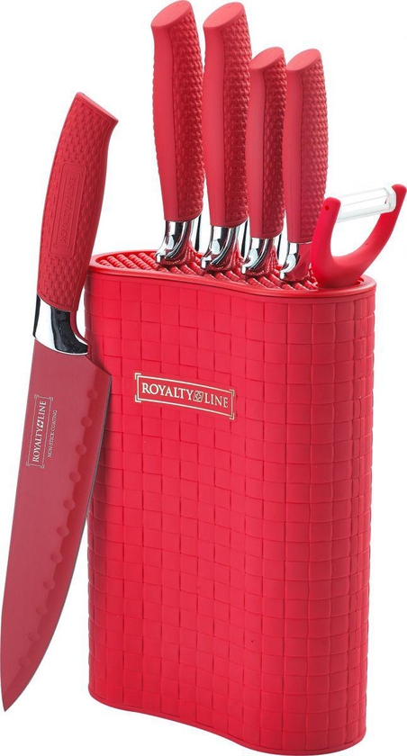 Royalty Line rl-6mstr Knives Set Of 6 Pieces With Holder - Pink