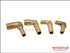 Metrostarhardware Brass Tube Fittings Single Elbow Barb - 4 Sizes (Gold)