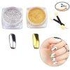 Mlmsy 2 Box Mirror Powder Gold Silver Pigment Nail Glitter Nail Art Chrome with Matching Brushes - Silver+gold