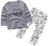 Baby Baby's 2Pcs Clothes Set Simple Bicycle Pattern Long Sleeve Pants Top Set