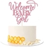 Kaoenla Welcome Baby Girl Cake Toppers - Baby Shower, Baby Shower, Newborn Gender Show Girl Happy Birthday Party Decoration(Rose Gold Glitter) (Pink)