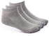 Andora Set Of 3 Cotton Ankle Socks - Heather Dark Grey