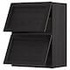 METOD Wall cabinet horizontal w 2 doors, black/Lerhyttan black stained, 60x80 cm - IKEA