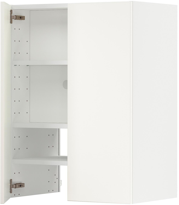 METOD Wall cb f extr hood w shlf/door - white/Veddinge white 60x80 cm