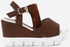Genuine Fringed Sandals - Brown