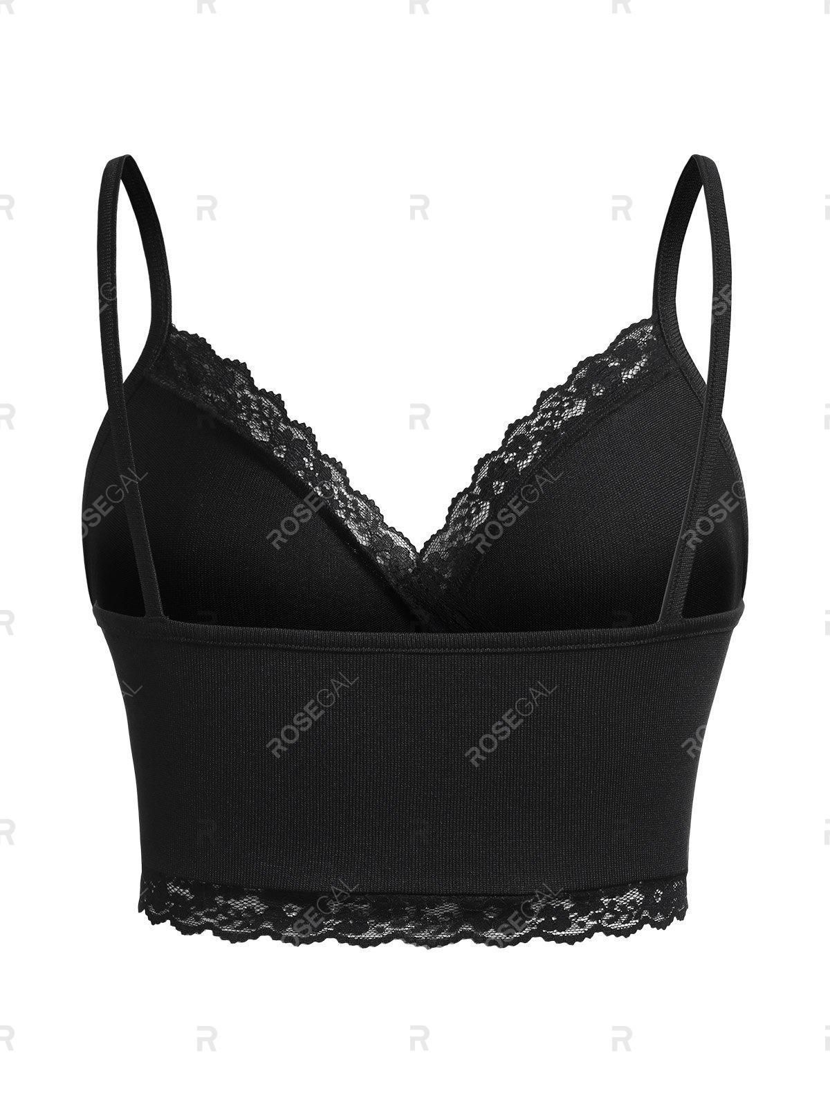 Plus Size & Curve Basic Lace Panel Bra Camisole - L price from rosegal ...